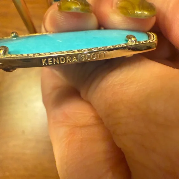 Kendra Scott Danielle Turquoise/14K Gold Plated Drop Earrings - Picture 6 of 6